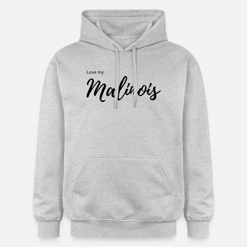 J’adore mon Malinois - Sweat à capuche Softstyle® Gildan Unisexe - gris clair chiné