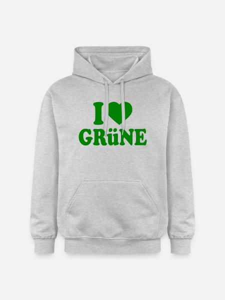 I love green - Gildan Unisex Softstyle® Midweight Hoodie - light heather grey