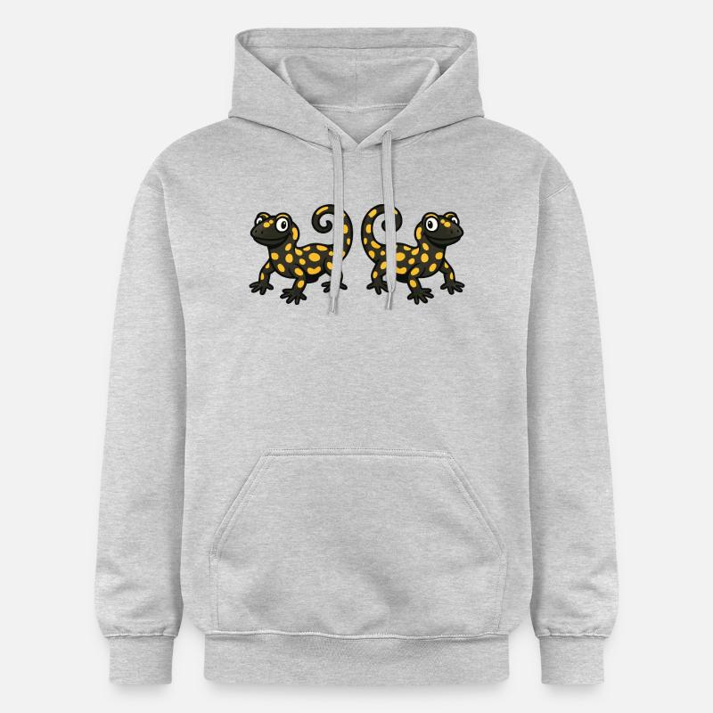 Salamandre Gecko bande dessinée 2 - Sweat à capuche Softstyle® Gildan Unisexe - gris clair chiné