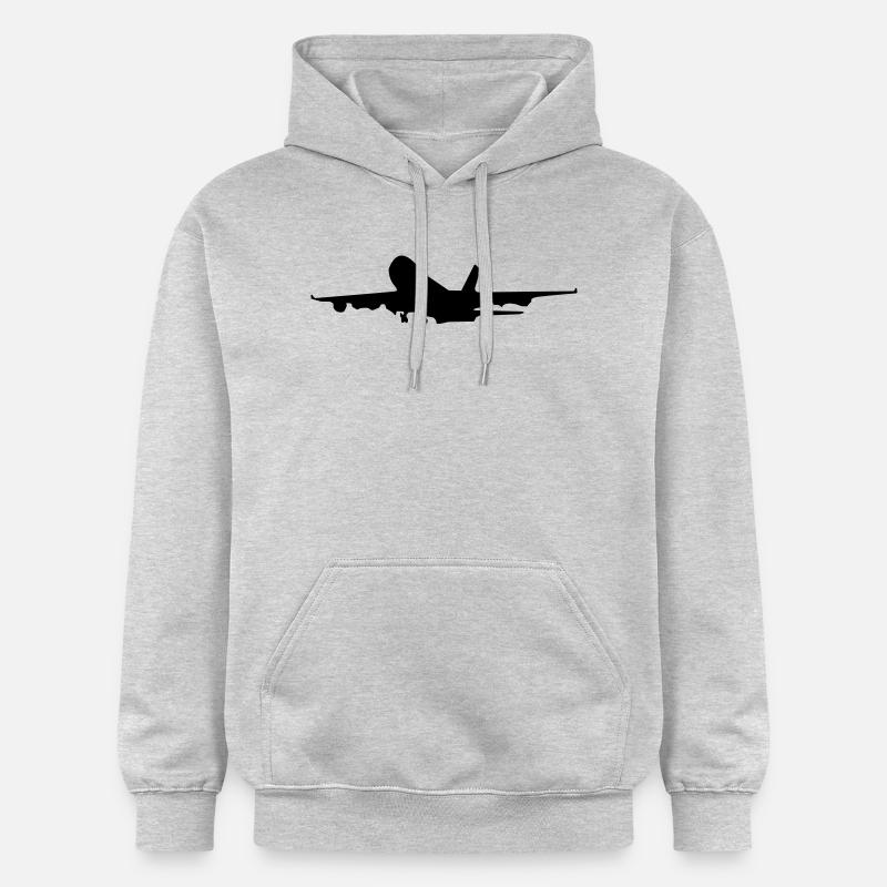 airplane_takeoff - Sweat à capuche Softstyle® Gildan Unisexe - gris clair chiné