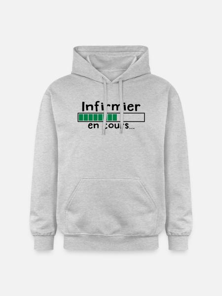 infirmier en cours - Sweat à capuche Softstyle® Gildan Unisexe - gris clair chiné