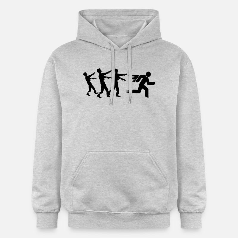 Run From Zombies - Sweat à capuche Softstyle® Gildan Unisexe - gris clair chiné