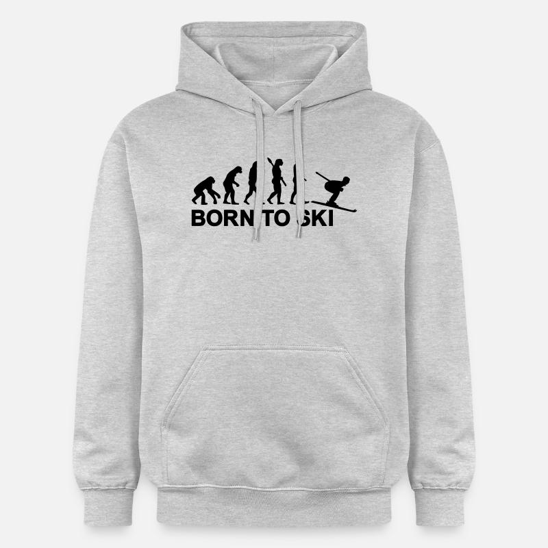 Évolution Ski - Sweat à capuche Softstyle® Gildan Unisexe - gris clair chiné