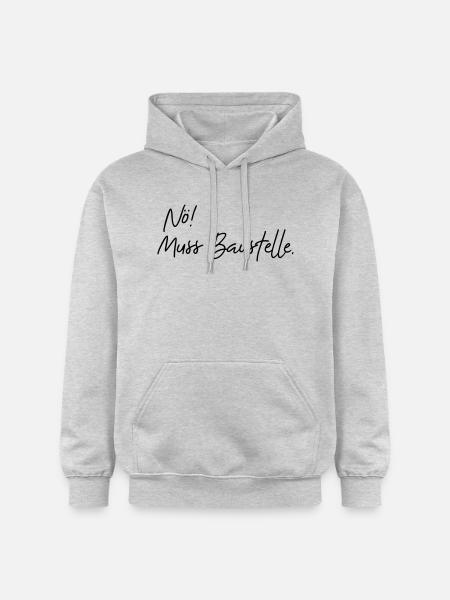 nö muss baustelle - Gildan Unisex Softstyle® Midweight Hoodie - Hellgrau meliert
