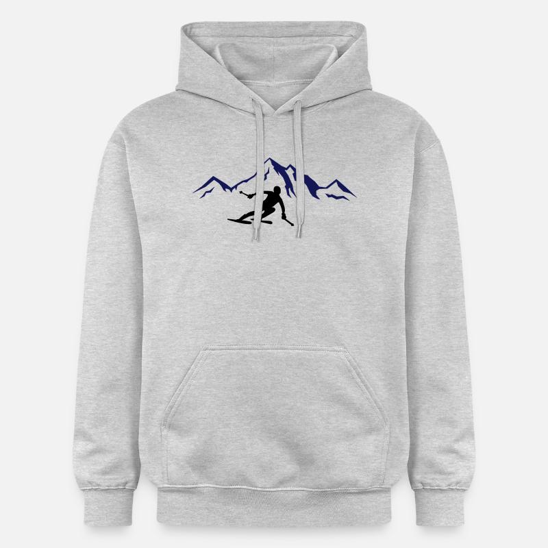 ski_berge_02 - Sweat à capuche Softstyle® Gildan Unisexe - gris clair chiné