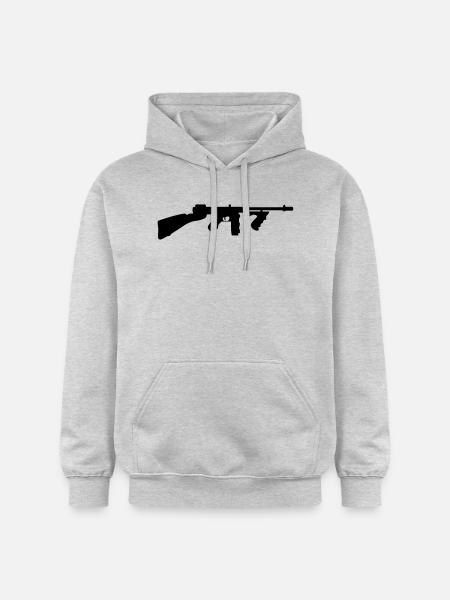 Tommy Gun - Gildan Unisex Softstyle® Midweight Hoodie - Hellgrau meliert