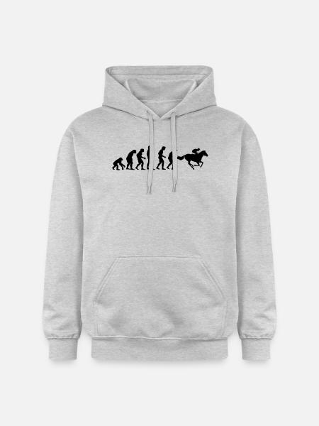 horse racing evolution - Gildan Unisex Softstyle® Midweight Hoodie - light heather grey