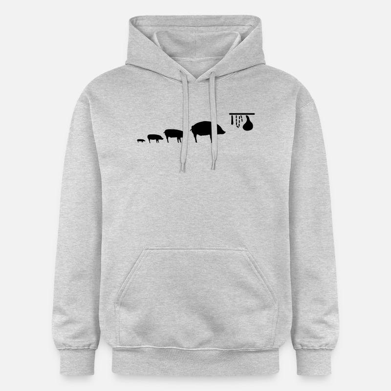 pig_evolution - Sweat à capuche Softstyle® Gildan Unisexe - gris clair chiné