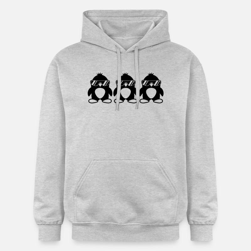 Penguin Team - Sweat à capuche Softstyle® Gildan Unisexe - gris clair chiné