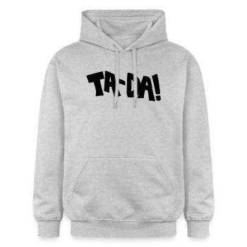 Cartoon, Kaboom, Tada, electric, Hello, Techno, Fu - Gildan Unisex Softstyle® Midweight Hoodie - light heather grey - Front - Liana (172cm) & Jaron (178cm)