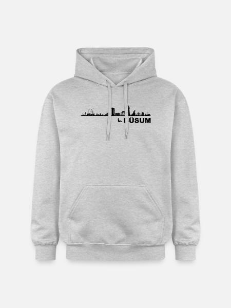 Skyline - Küste Büsum - Gildan Unisex Softstyle® Midweight Hoodie - Hellgrau meliert