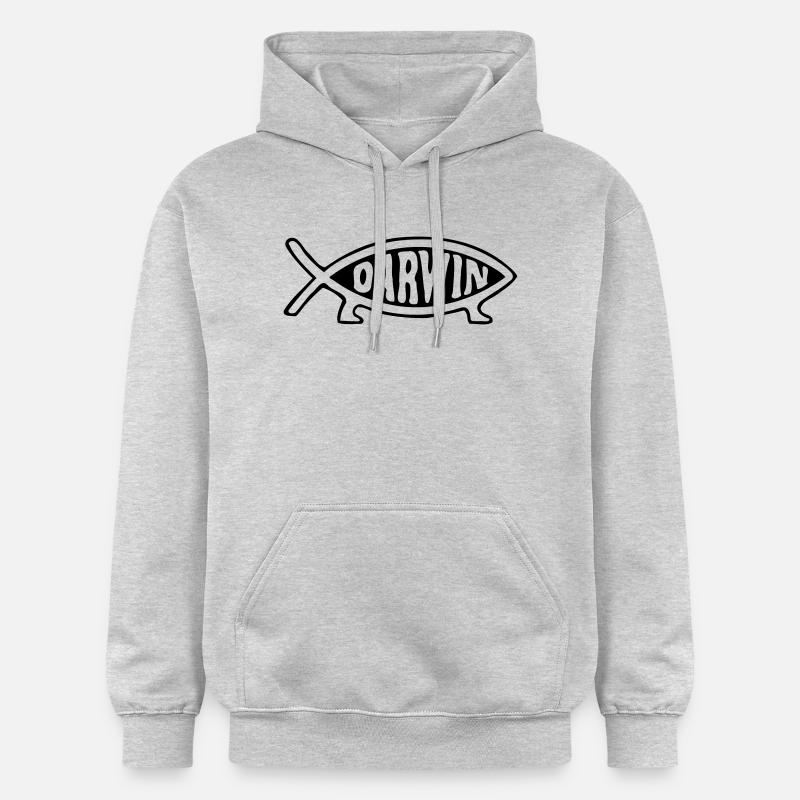 Darwin fish - Sweat à capuche Softstyle® Gildan Unisexe - gris clair chiné