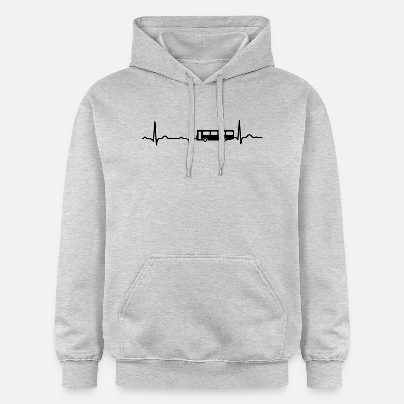 ECG HEARTBEAT BUS noir - Sweat à capuche Softstyle® Gildan Unisexe - gris clair chiné