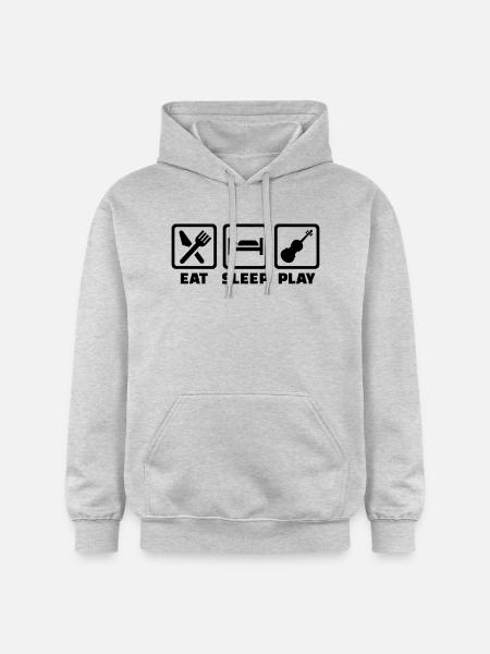 Eat Sleep Violon - Sweat à capuche Softstyle® Gildan Unisexe - gris clair chiné