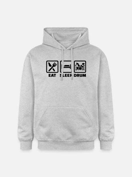 Eat Sleep drum - Sweat à capuche Softstyle® Gildan Unisexe - gris clair chiné