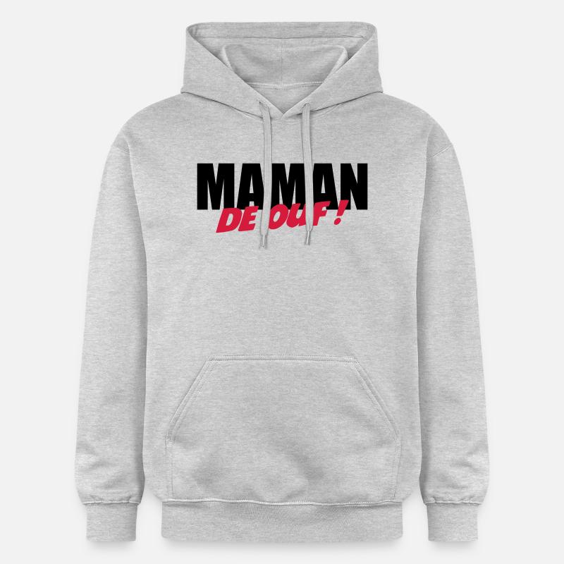 Maman de ouf ! - Sweat à capuche Softstyle® Gildan Unisexe - gris clair chiné