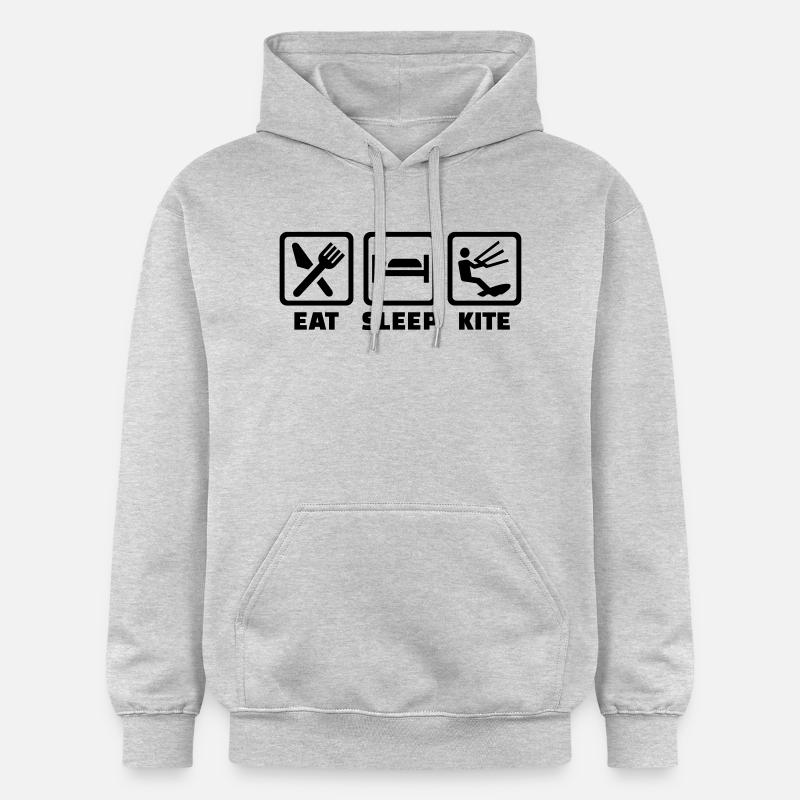 Eat Sleep Kite - Sweat à capuche Softstyle® Gildan Unisexe - gris clair chiné