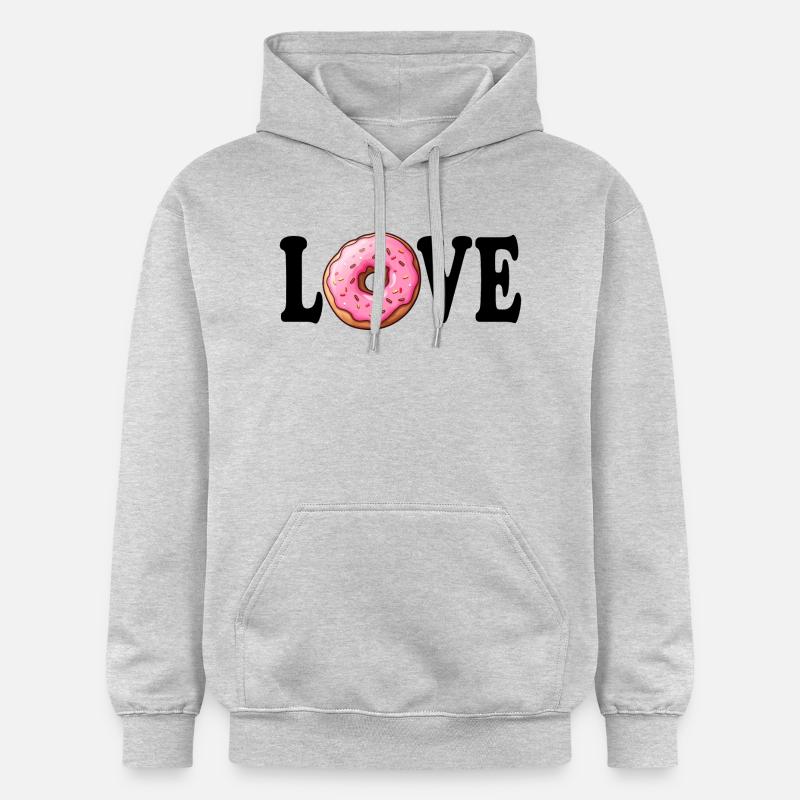 L’amour du beignet - Sweat à capuche Softstyle® Gildan Unisexe - gris clair chiné