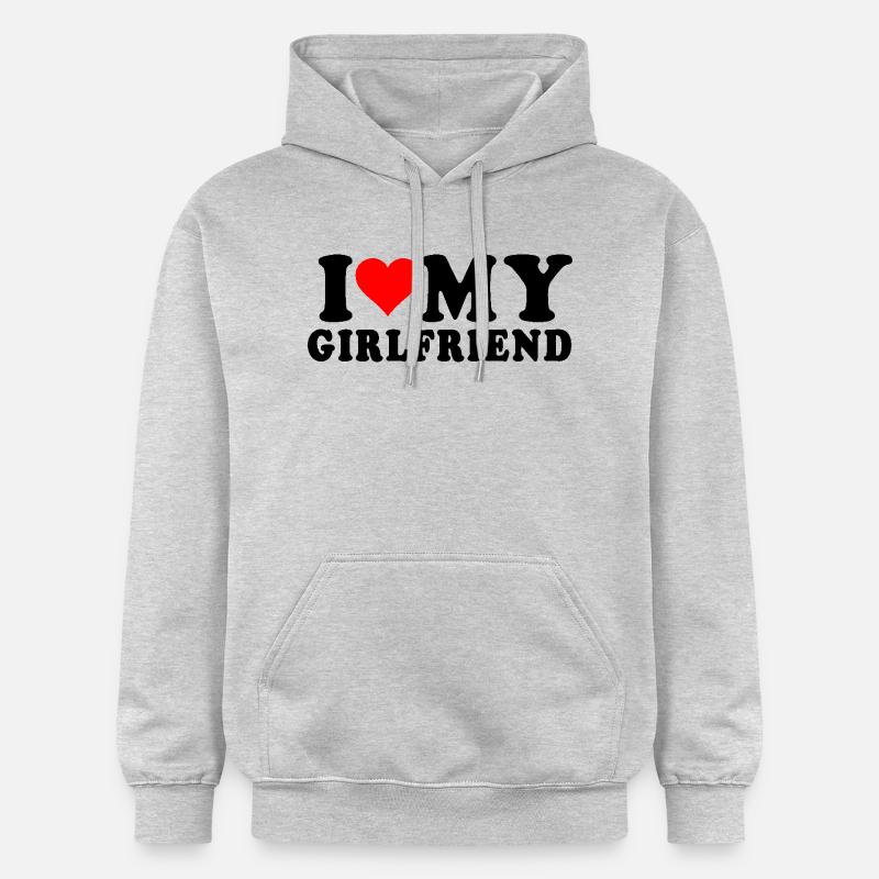i love my girlfriend - Sweat à capuche Softstyle® Gildan Unisexe - gris clair chiné
