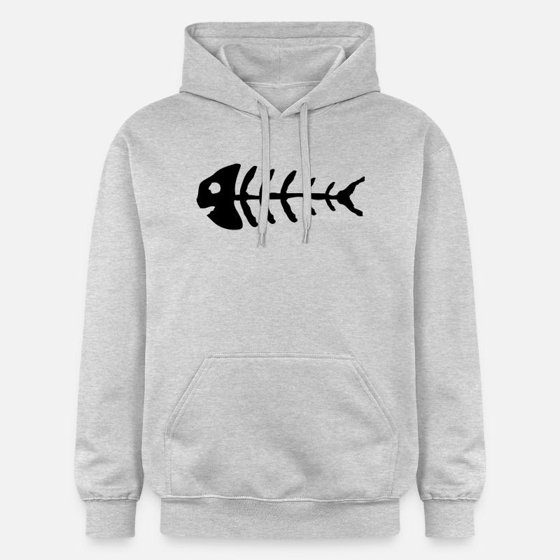 fish_bones_wo1 - Sweat à capuche Softstyle® Gildan Unisexe - gris clair chiné