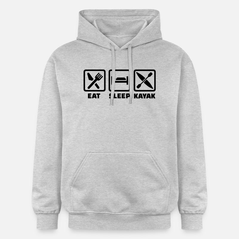 Eat Sleep Kayak - Sweat à capuche Softstyle® Gildan Unisexe - gris clair chiné