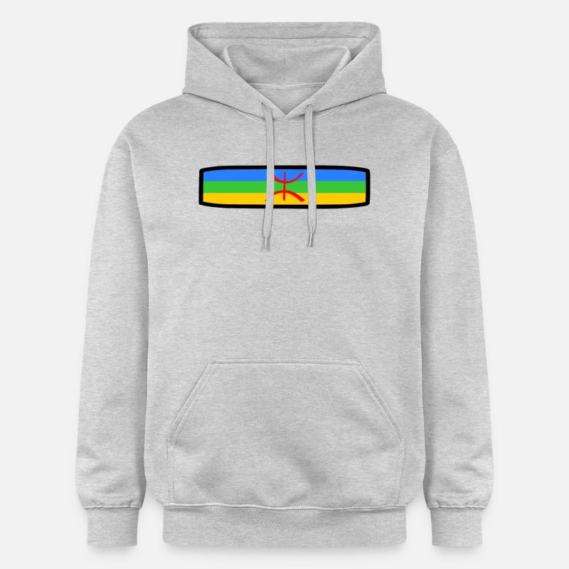 Drapeau amazigh - Sweat à capuche Softstyle® Gildan Unisexe - gris clair chiné