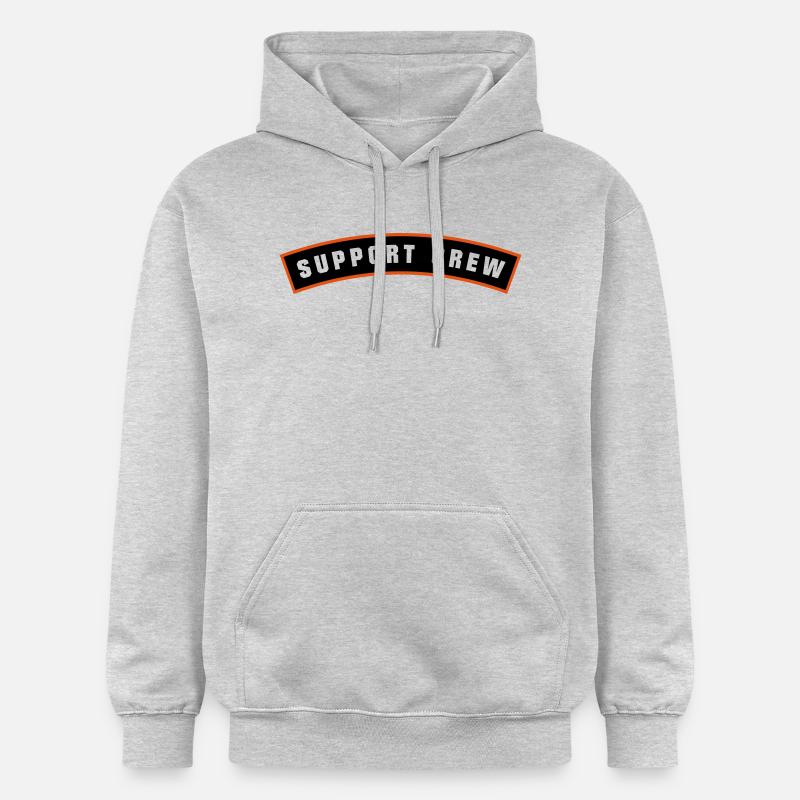 SUPPORT CREW Patch - Sweat à capuche Softstyle® Gildan Unisexe - gris clair chiné