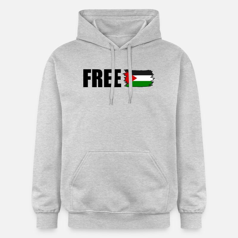 Free palestine - Sweat à capuche Softstyle® Gildan Unisexe - gris clair chiné