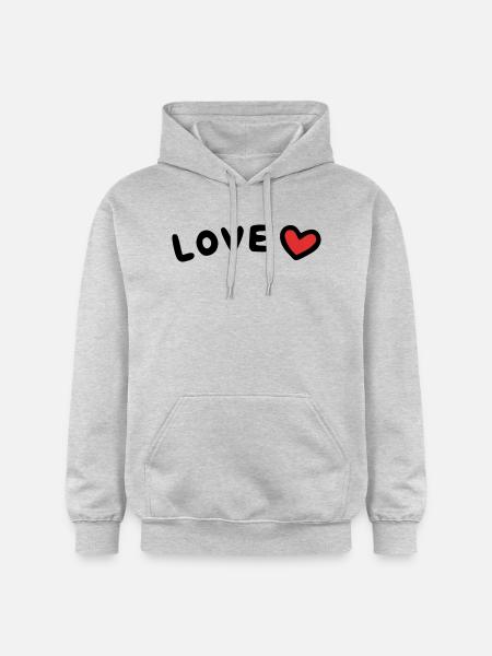 Love Heart - Gildan Unisex Softstyle® Midweight Hoodie - light heather grey
