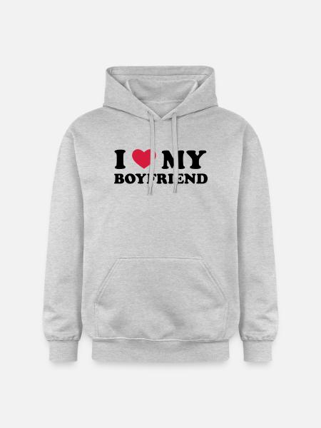 I Love My Boyfriend - Gildan Unisex Softstyle® Midweight Hoodie - Hellgrau meliert