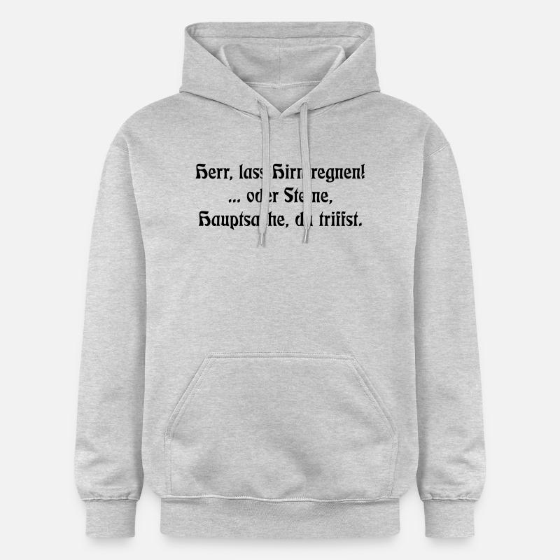 Herr lass Hirn regnen - Gildan Unisex Softstyle® Midweight Hoodie - Hellgrau meliert