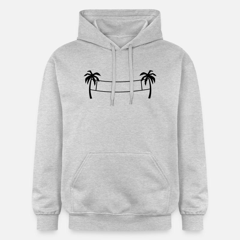 Beachvolley,volley-ball,plage,plage net,le soleil - Sweat à capuche Softstyle® Gildan Unisexe - gris clair chiné