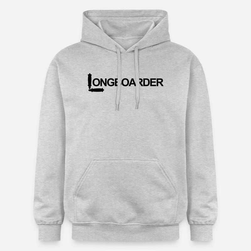 Longboard,longboarder,longboard, planche à roulett - Sweat à capuche Softstyle® Gildan Unisexe - gris clair chiné