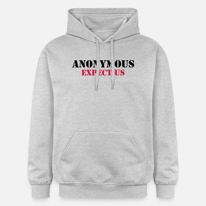 Anonymous : Expect us - Sweat à capuche Softstyle® Gildan Unisexe - gris clair chiné