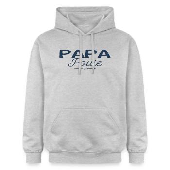 Papa poule - Sweat à capuche Softstyle® Gildan Unisexe - gris clair chiné - Devant - Liana (172cm) & Jaron (178cm)