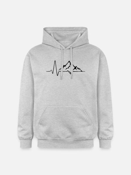 Herzschlag der Berge - Gildan Unisex Softstyle® Midweight Hoodie - Hellgrau meliert
