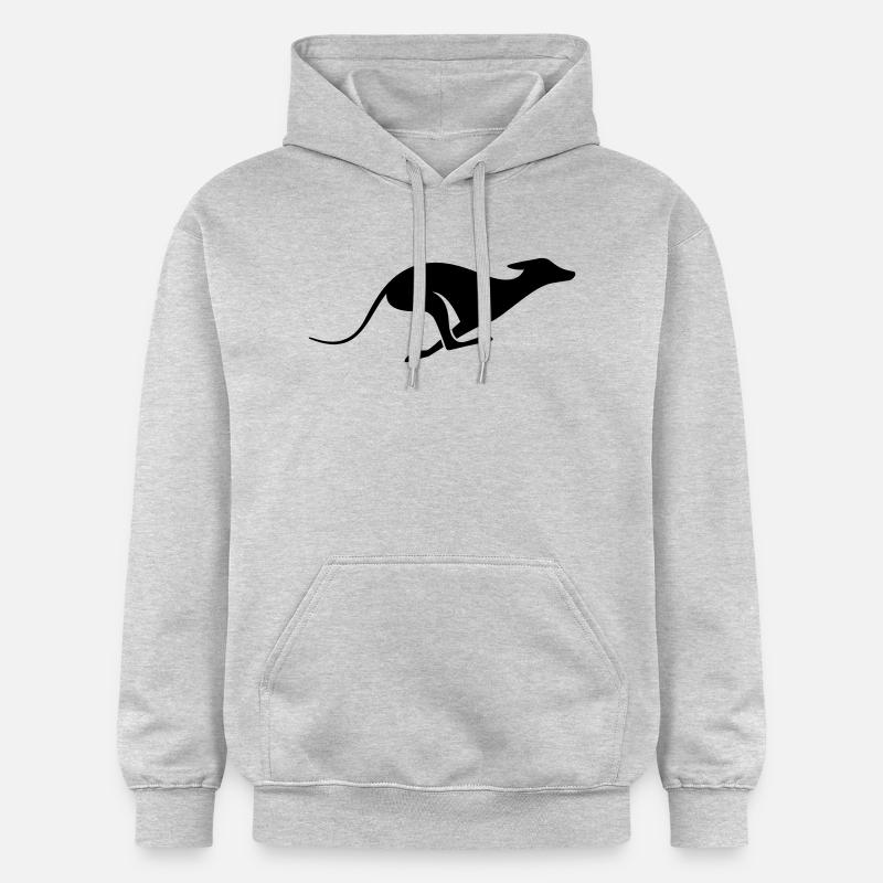 Windhund Silhouette – Lévrier, Greyhound Design - Sweat à capuche Softstyle® Gildan Unisexe - gris clair chiné