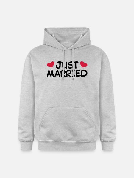 Just Married Wedding - Gildan Unisex Softstyle® Midweight Hoodie - light heather grey