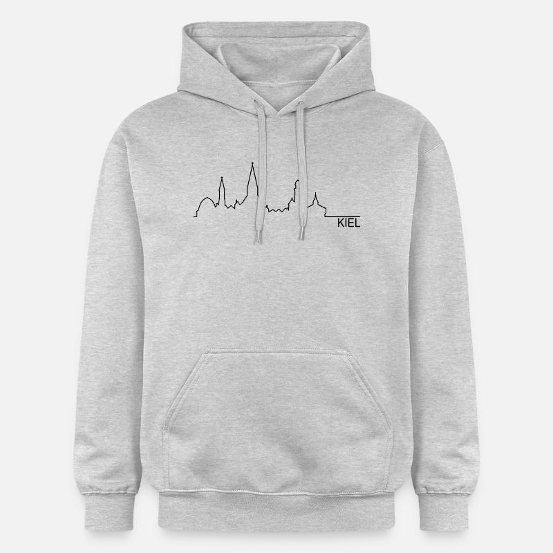 Skyline Kiel Silhouette Name - Gildan Unisex Softstyle® Midweight Hoodie - Hellgrau meliert