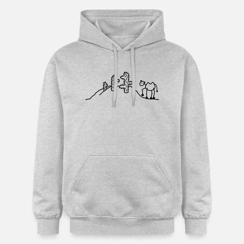 Kamel & Kaktus - Gildan Unisex Softstyle® Midweight Hoodie - Hellgrau meliert