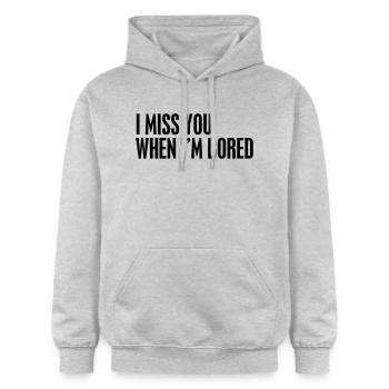 I miss you when I'm bored - Gildan Unisex Softstyle® Midweight Hoodie - light heather grey - Front - Liana (172cm) & Jaron (178cm)