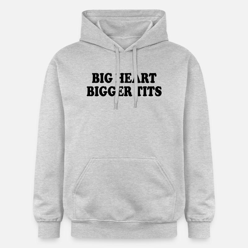 big heart bigger tits - Sweat à capuche Softstyle® Gildan Unisexe - gris clair chiné