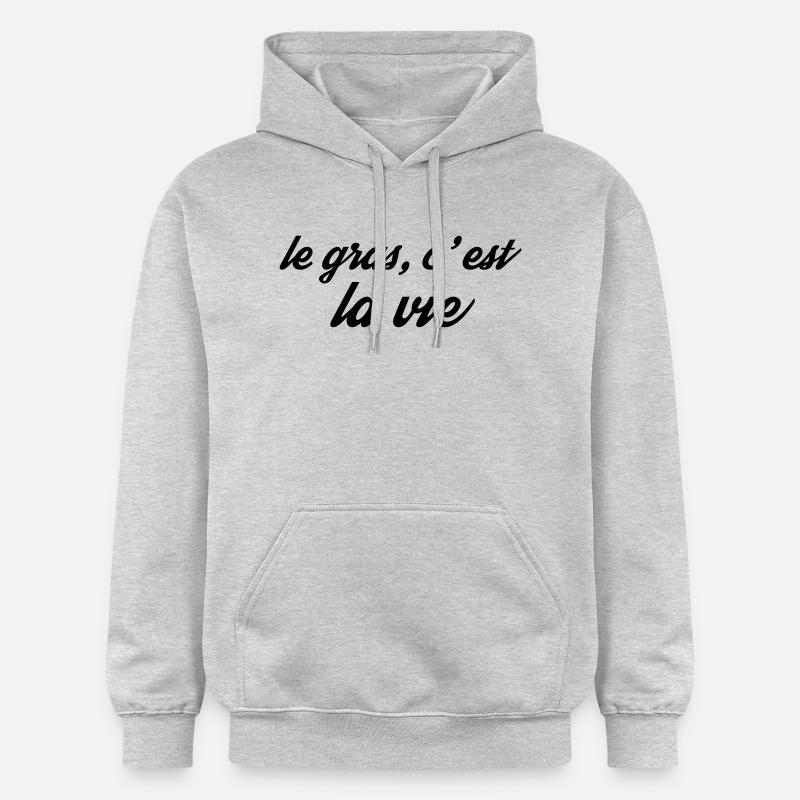 le gras la vie - Sweat à capuche Softstyle® Gildan Unisexe - gris clair chiné