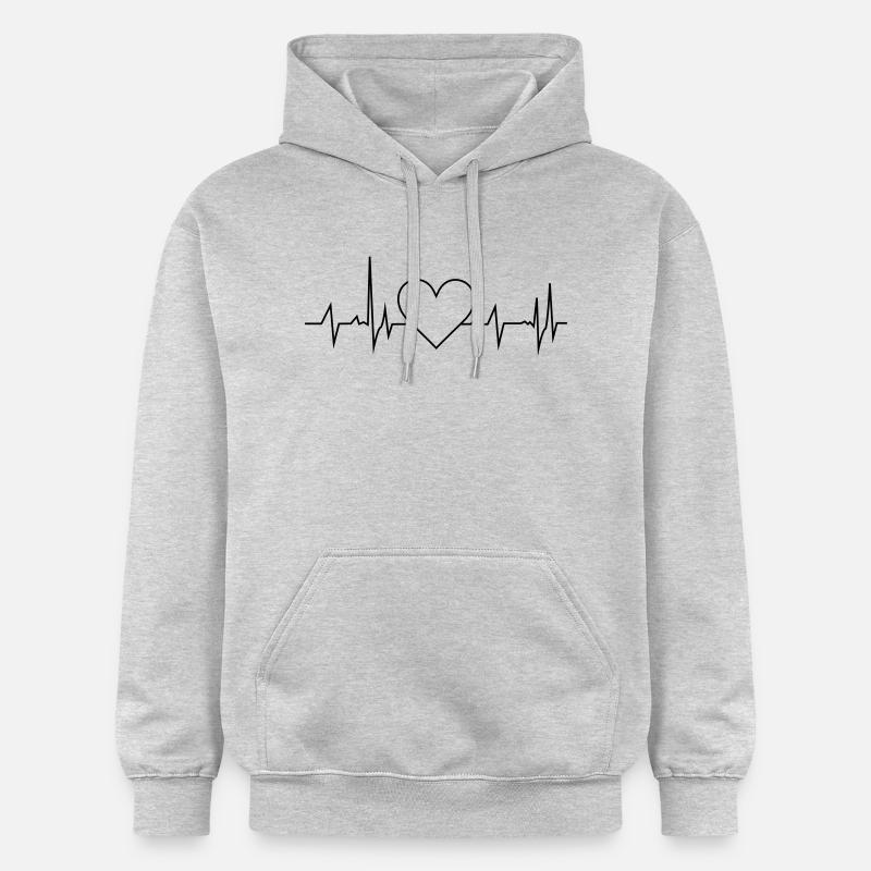 Fréquence cardiaque - Sweat à capuche Softstyle® Gildan Unisexe - gris clair chiné