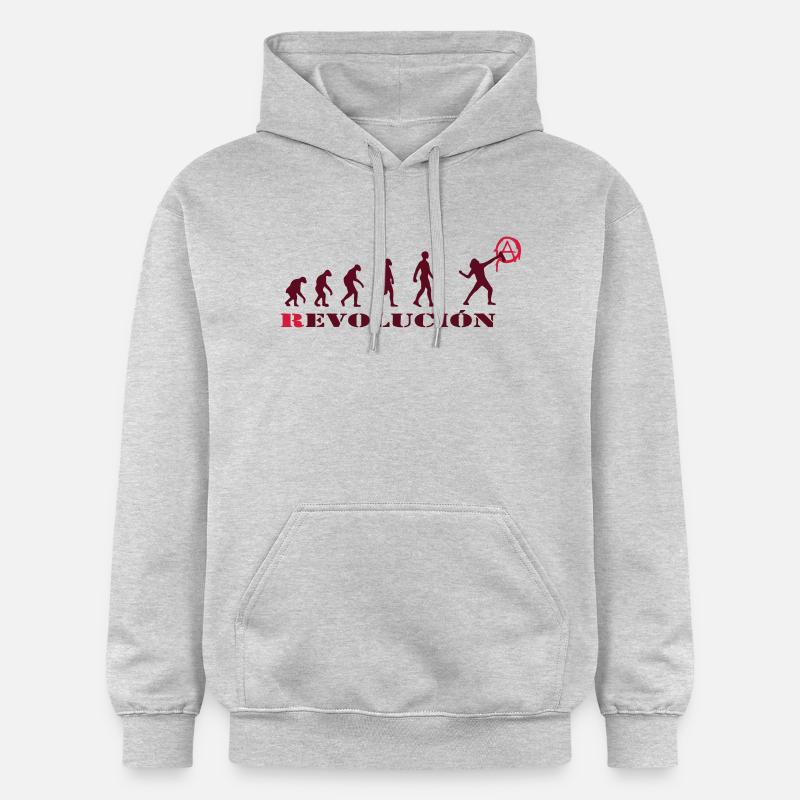 r-evolution, evolution, revolution, street art, - Gildan Unisex Softstyle® Midweight Hoodie - Hellgrau meliert