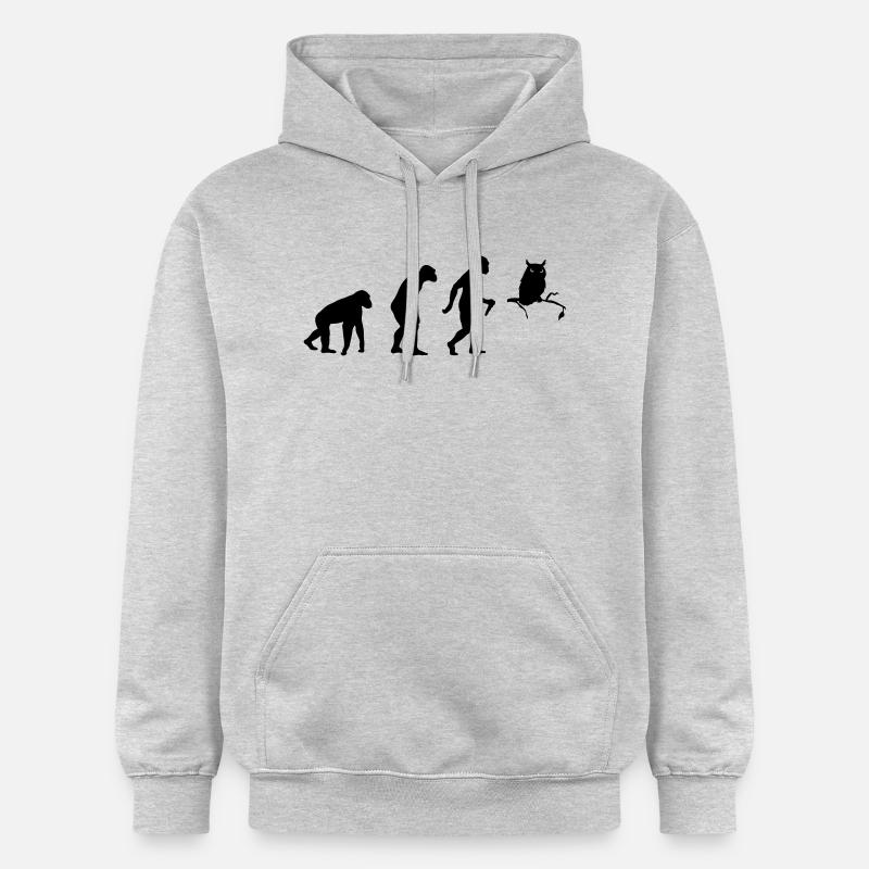 L'évolution du hibou - Sweat à capuche Softstyle® Gildan Unisexe - gris clair chiné