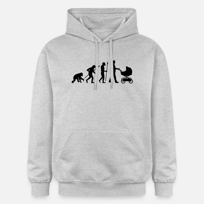 evolution_kinderwagen_mann_a_1c - Sweat à capuche Softstyle® Gildan Unisexe - gris clair chiné