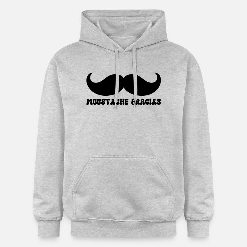 moustache gracias - Sweat à capuche Softstyle® Gildan Unisexe - gris clair chiné