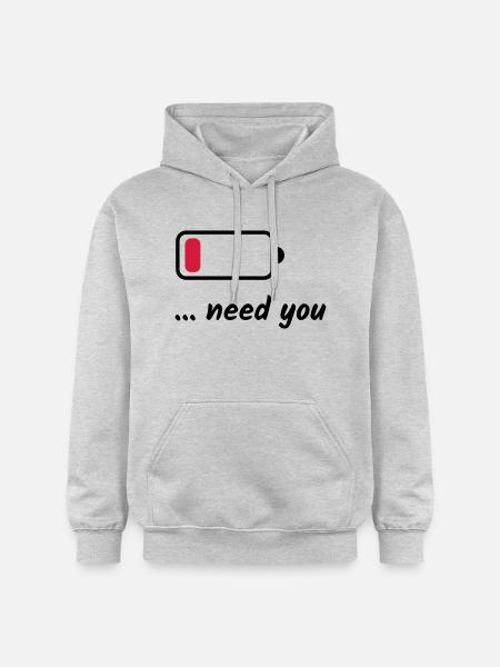 Low Battery Need You - Gildan Unisex Softstyle® Midweight Hoodie - light heather grey