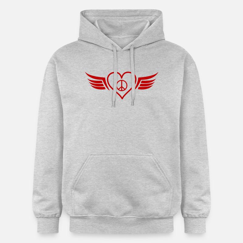 Cœur Ailes Paix - Sweat à capuche Softstyle® Gildan Unisexe - gris clair chiné